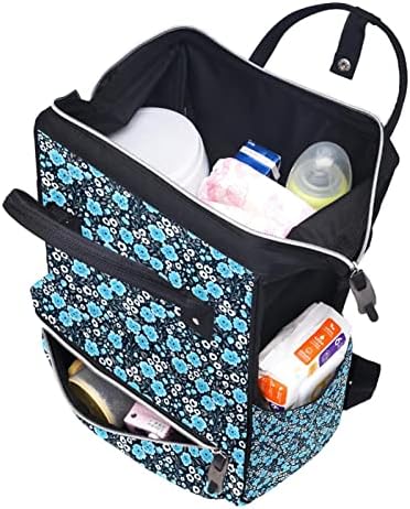 Guerotkr putni ruksak, vrećice za pelene, ruksačka torba pelena, bešavni plavi uzorak cvijeća