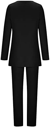 Ženska poslovanje 2 komada odjeća za uklanjanje - Žene Business 2 komada kaputa dugih rukava na vrhu sitova s ​​punim dugim hlačama
