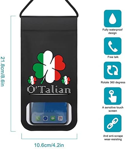 FunnyStar O'talian Irska djetelina sa 4 lista talijanska Zastava vodootporna torbica za telefon zaštita držač suhe torbe sa vezicom