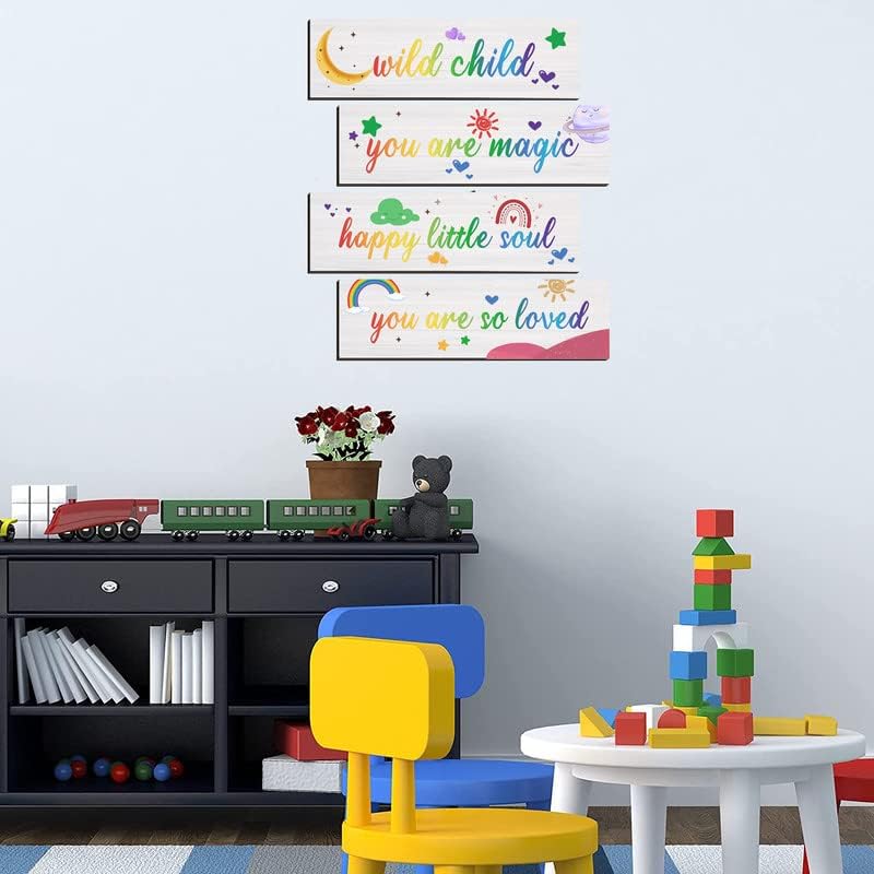 4 komada Rainbow Wall Umjetni dekor Nalazite se tako voljene košnice Dekor na inspirativno drvo viseći potpis Dječji tuš ukrasi za