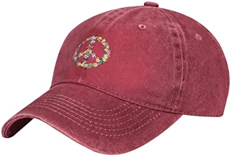 Vunko oprani nevoljeni podesivi mir i ljubavni simbol cvijeće ženske traper bejzbol kapa mama kamiondžija kapa za žene