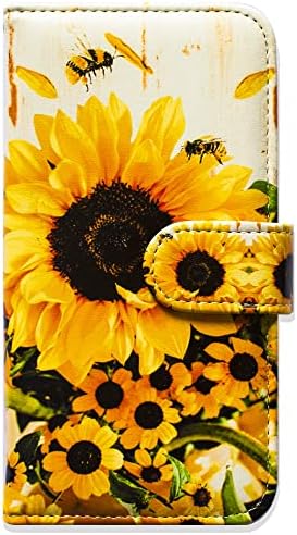 Bcov iPhone SE 3rd Gen 2022 futrola, suncokretova pčela preklopna futrola za telefon Navlaka za novčanik sa držačem za kartice stalak