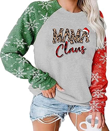 Mama Claus dukserica Žene vesele božićne mami poklone bluza na vrhu pulover za odmor s dugim rukavima
