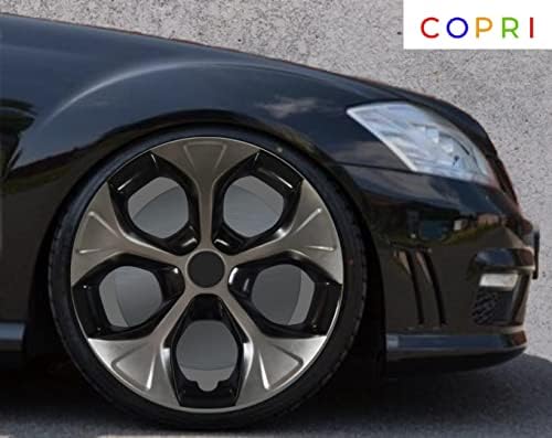 Coprit set poklopca od 4 kotača 14 inčni srebrni-crni Hubcap Snap-on odgovara Hyundai Accent