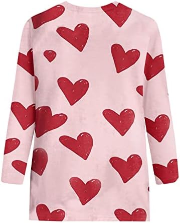 Duks zaljubljenih za žene Grafički dugi rukav Ljubav srca Ispišite duksere za ispis dukserice Crewneck pulover vrhove