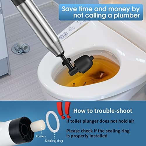 Theelves WC klip, komplet Blastera za odvod vazduha visokog pritiska, klip od nerđajućeg čelika za kupatilo/podni odvod/tuš/umivaonik/kadu
