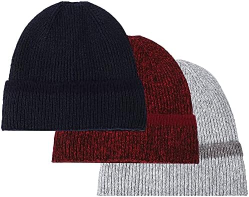 Geyanuo 2 paketa zimske kape za muškarce i žene topli flece Slouchy Beanie manžetni rastegnuti kabelski šešir