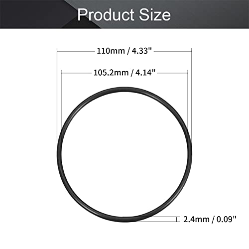 Othro nitril gume O-prstenovi110mm od105,2mm ID 2,4 mm Širina, metrička brtva za brtvljenje, paket od 5