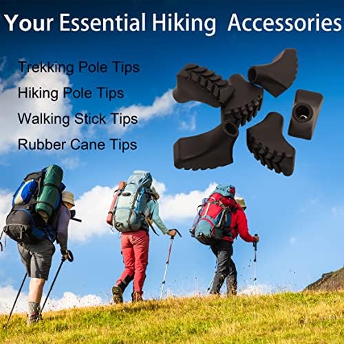 Set savjeti za trekking stubove - pakovanje od 6 do 8 zamjenskih gumena trekne savete sa savjetima za zaštitu od većine pješačkih