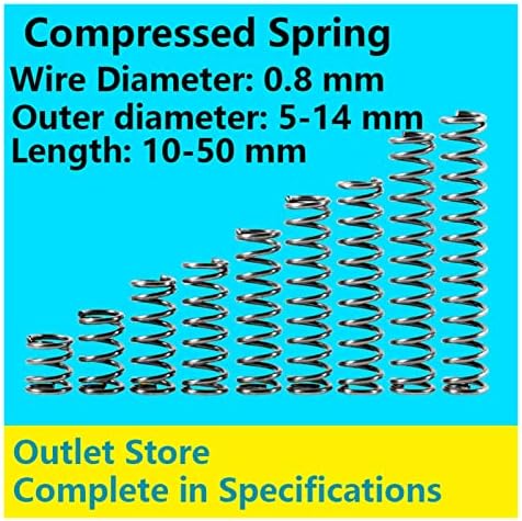 Kompresioni opruge pogodni su za većinu popravke i kompresije opružne proljeće Proljetna veličina opruge promjera opruge 0,8 mm, vanjski