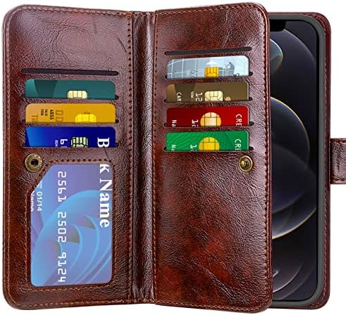 Vofolen za iPhone 12 Pro Max case držač kreditne kartice novčanik Cover 2-u-1 Slot žene djevojke odvojivi kaiš zaštitni tanak Hard