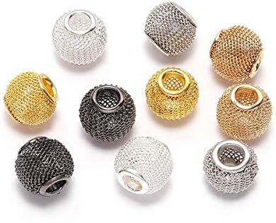 10kom / lot 10×12mm Zlatna mreža okrugla kuglasta mreža Odstojne perle za zanatske DIY narukvice naušnice nakit Izrada labavih perli