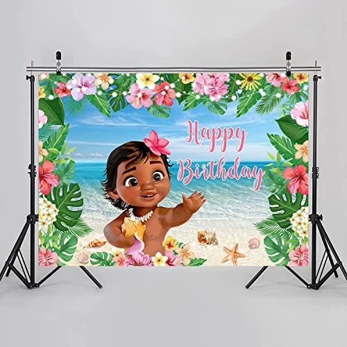 Baby Moana Rođendanska pozadina 8x6FT Maui ljetna plaža crtani film Moana fotografija pozadina Baby Shower princeza djevojke Rođendanska