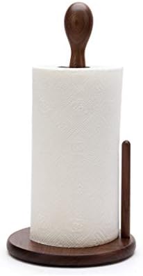 JYDQM Bamboo Wood stojeći držač papirnih ubrusa, dispenzer za držač papirnih ručnika za bambus, Ponderirana baza