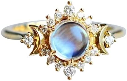 Modni Ženski Prstenovi Dijamantski Nakit Zlatni Mjesec Kameni Zaručnički Prstenovi Mjesec Sunce Nebeski Prstenovi Posvećenost