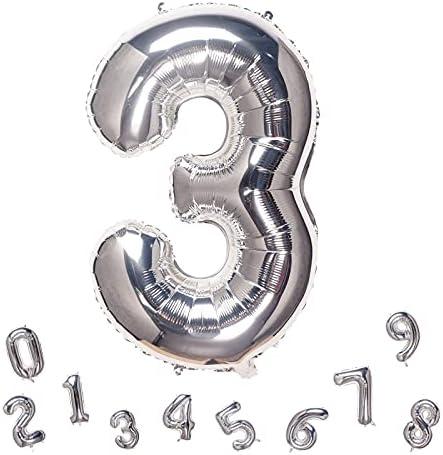 32 inčni srebrni broj 3 balone folije Ballon Digitalni rođendanski materijal za ukrašavanje