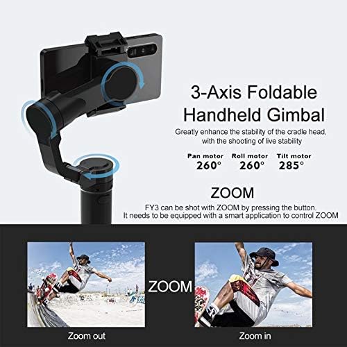SalMoph ručni gimbal smartfon sklopivi džepni džep stabilizatora Gimbal 3-os-ručni selfiel palica za Xiaomi iPhone