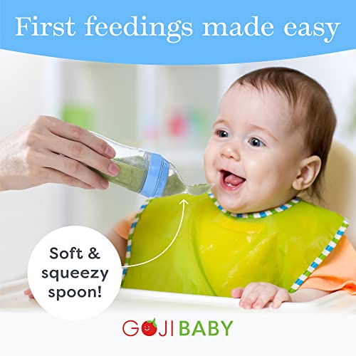 Gogi Baby - 4 oz silikonska kašika za točenje dječje hrane - 4 Pakovanje-odlično za dojenčad od 4+ mjeseca-uključuje čep-jednostavan za korištenje i bez nereda - Precizna hranilica za oslobađanje hrane-odlično za putovanja