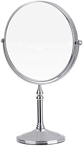 LIANXIAO-8 inča stojeća ogledala za šminkanje, dvostrano uvećanje i obična 360 rotirajuća Mesingana kozmetika