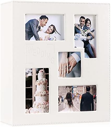 Ywlake Vjenčani foto album 4x6 300 džepni slike, koža pokriva novopečeni brak Album HOLD 300 horizontalnih fotografija bijela