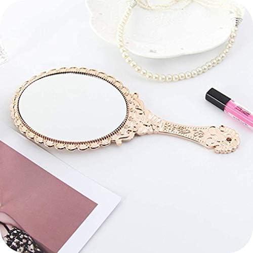 Z Kreirajte dizajn ogledalo za ispraznost ručno ogledalo za šminkanje prenosivo Retro čipkasto ogledalo Hd ručka graviranje šminke