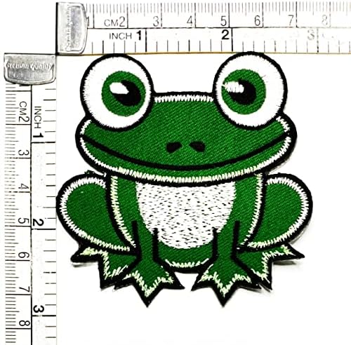 Kleenplus 3kom. Životinje Patch zelena žaba Veličina 3 inča slatke naljepnice za crtiće zanati Umjetnost šivanje popravak vezeno željezo