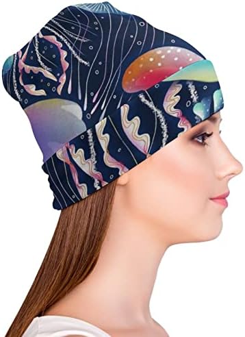 BAIKUTOUAN Jellyfish Bioluminescent Disco Party Print kape za muškarce žene sa dizajnom kapa za lobanje