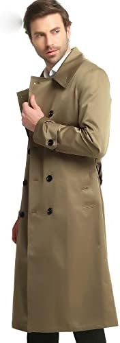 Hsqibaoer British Style casual zimski kaput Muške dvostruke tipke Jakne s dugim rukavima Khaki crni vjetar