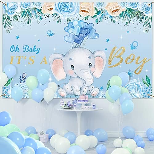 Boy Baby Shower backdrop dekoracije Elephant Baby Shower Party Banner to je Boy Baby Shower Banner Blue Baby Elephant Baby Shower
