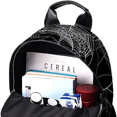 Tbouobt kožni putnički ruksak lagani laptop Ležerni ruksak za žene Muškarci, Crtani Spider Web Halloween