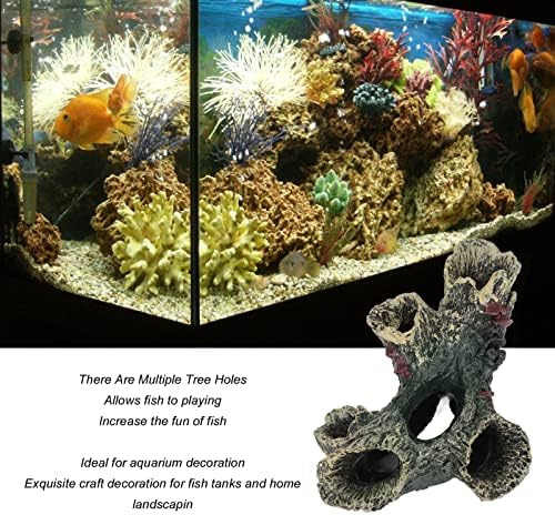 SYH & amp;Aqye Trunk Ornament za akvarijum, akvarijum Wood House Aquarium Hideout Caves dekoracije za Bettu, kornjače, male guštere, gmizavce