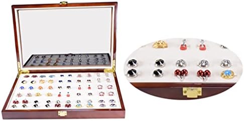 IRDFWH staklena kutija skladište 50pairs kapacitet kutija za nakit obojena drvena kutija autentična 350 * 240 * 55mm