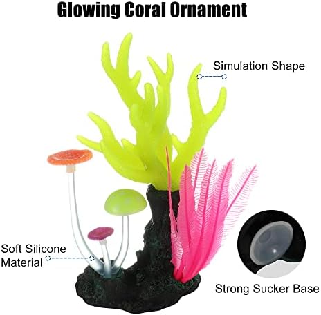Vokoste mekani silikon užaren akvarij gljiva koralj, fluorescencija plutajuće vodene umjetno postrojenje za dekoracija ribe, višebojna