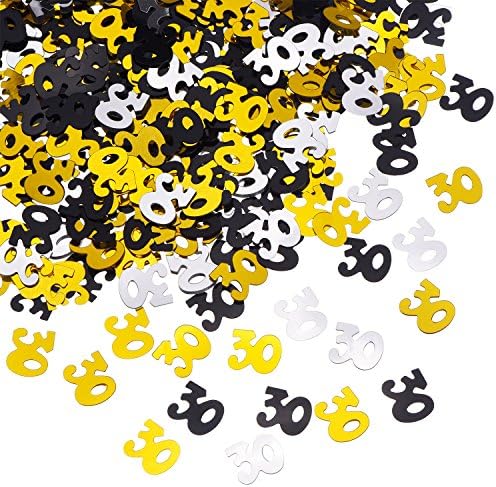 Broj 30 svjetlucavi konfeti za potrepštine za proslavu 30. rođendana dekoracija stola, 1,76 unce