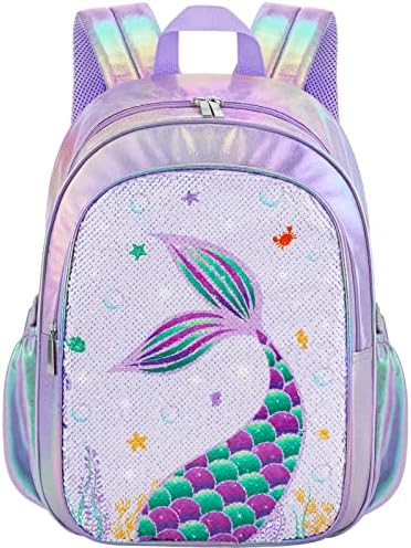 WAWSAM Mermaid Kids ruksak-svjetlucavi šljokice ruksak za djevojčice ljubičasta Školska torba personalizirani 15 ruksak za školu osnovna