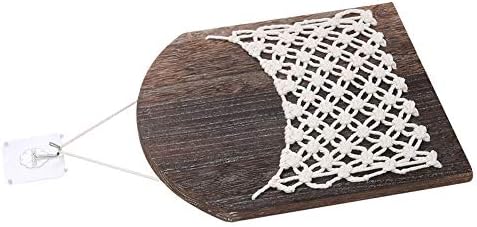 Yuecoom viseća košarica, drveni zidni tkani stalak za odlaganje za magazin pošte, boemski domaći dnevni boravak zidna ukras
