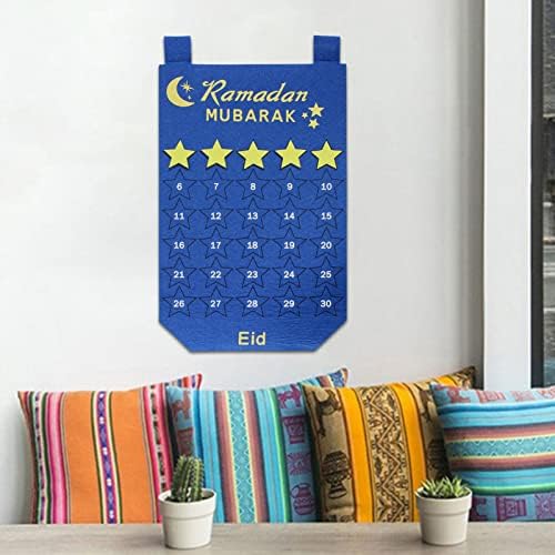 Rama-dan kalendar dekoracije, Eid mu-barak odbrojavanje kalendar za djecu, 30 dana Eid Advent Kalendar Poster Star naljepnice, sa 30 za višekratnu upotrebu zvezdica Rama-dan kalendar Eid kalendar aktivnosti