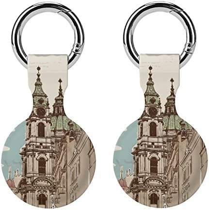 Katedrala Svetog Nikole u Pragu zaštitna futrola kompatibilna za AirTag držač lokatora protiv gubitka za ovratnik za prtljag novčanika