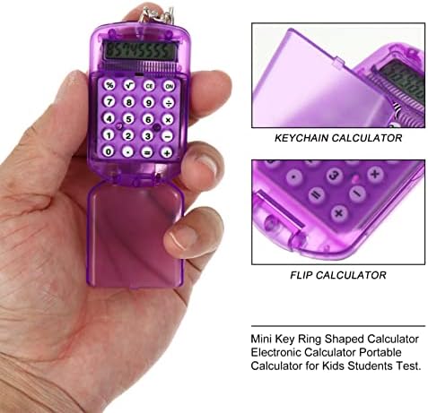 Nuobesty školski kalkulator 3pcs džepni kalkulator Keychain Mini kalkulatori Key prsten 8 cifara LCD displej Prijenosni uredski kalkulator