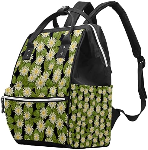 Guerotkr putnički ruksak, ruksak za vrećicu pelena, ruksak pelena, bešavni cvjetni uzorak vodeni ljiljani