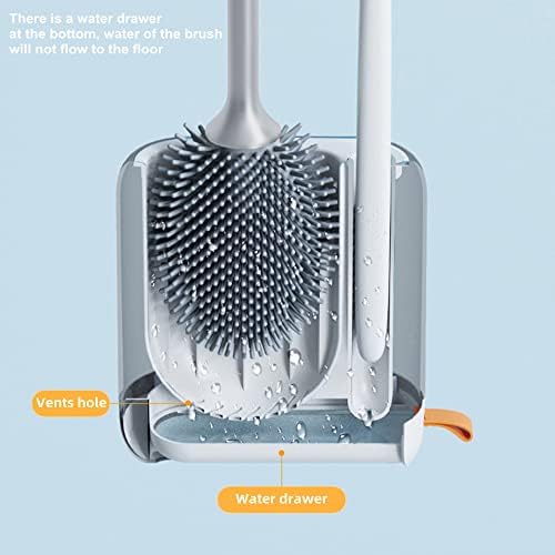Set od 3, toaletna četkica i držač, fleksibilne silikonske čekinje, podne i zidne montirane i zidne, wc Club Crubber