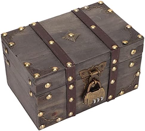 Vintage Drvene kutije sa bravom, ukrasnim drvenim kutijama za odlaganje nakita, ukrasna mala kutija za drvo sa držačem kofera za drvo