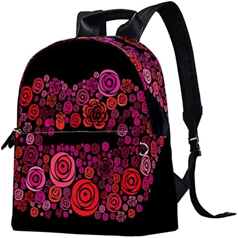 Tbouobt kožna putni ruksak lagani laptop ležerni ruksak za žene muškarci, cvjetni ružin za zaljubljeni