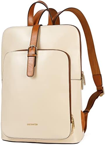 Bostanten kožni ruksak za prijenosnog računala za žene, 15,6 inčni ruksak za ruksak za 15,6 inča Veliki dnevni list putnička torba