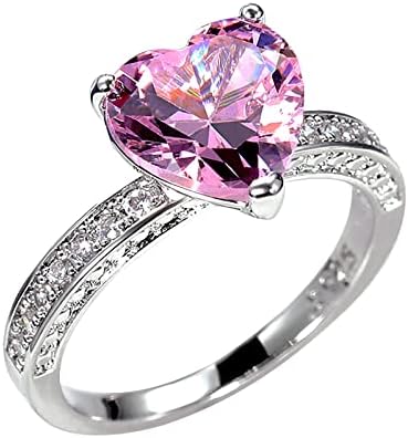 Modni ženski ljubavni srce cirkonij dijamantski prsten zaručnički vjenčani prsten zdepasti podesivi prstenovi