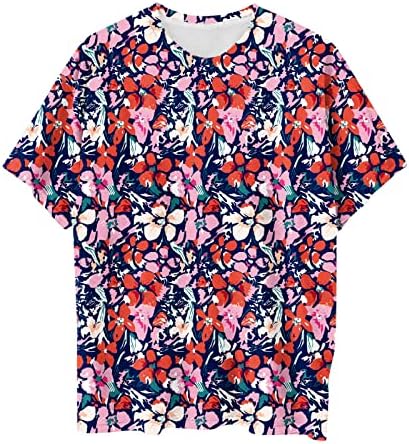 pbnbp žene sa kratkim rukavom Tee spušteno rame prevelike cvjetne okruglog vrata košulje ulične odjeće Dressy ljeto Izlazak Tshirts
