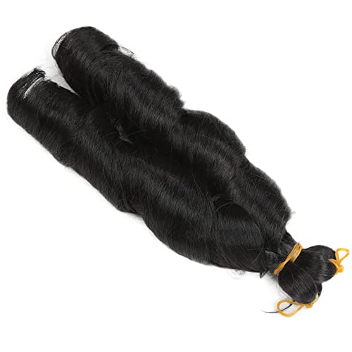 Loose Wave Crochet Hair 16inch have Yaki Texture Synthetic Braiding Hair francuski Curls Bulk Hair Extensions , 1b)