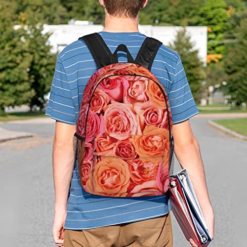 Koolr narančasti ružičasti ružin ručni ruksak za muškarce Žene vodootporne lagane 15 inčni bag laptop casual ruksak pogodan za putovanja,