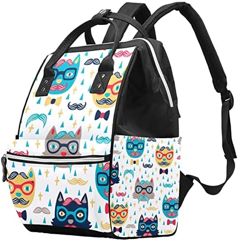 Crtane mačke na krovnim noćnim rukpack ruksakom sa promjenom torbi za djevojčice Dječji dječaci Djevojke mammy torba