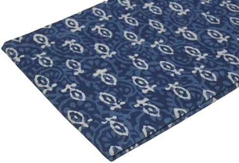 Pamučna dizajnerska kuća Indigo tkanina, ručni blok štampana pamuk Indijska tkanina prirodna biljna boja Kraljevsko plava cvjetna